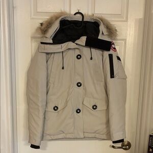 Canada Goose Beige Jacket with Fur Trim